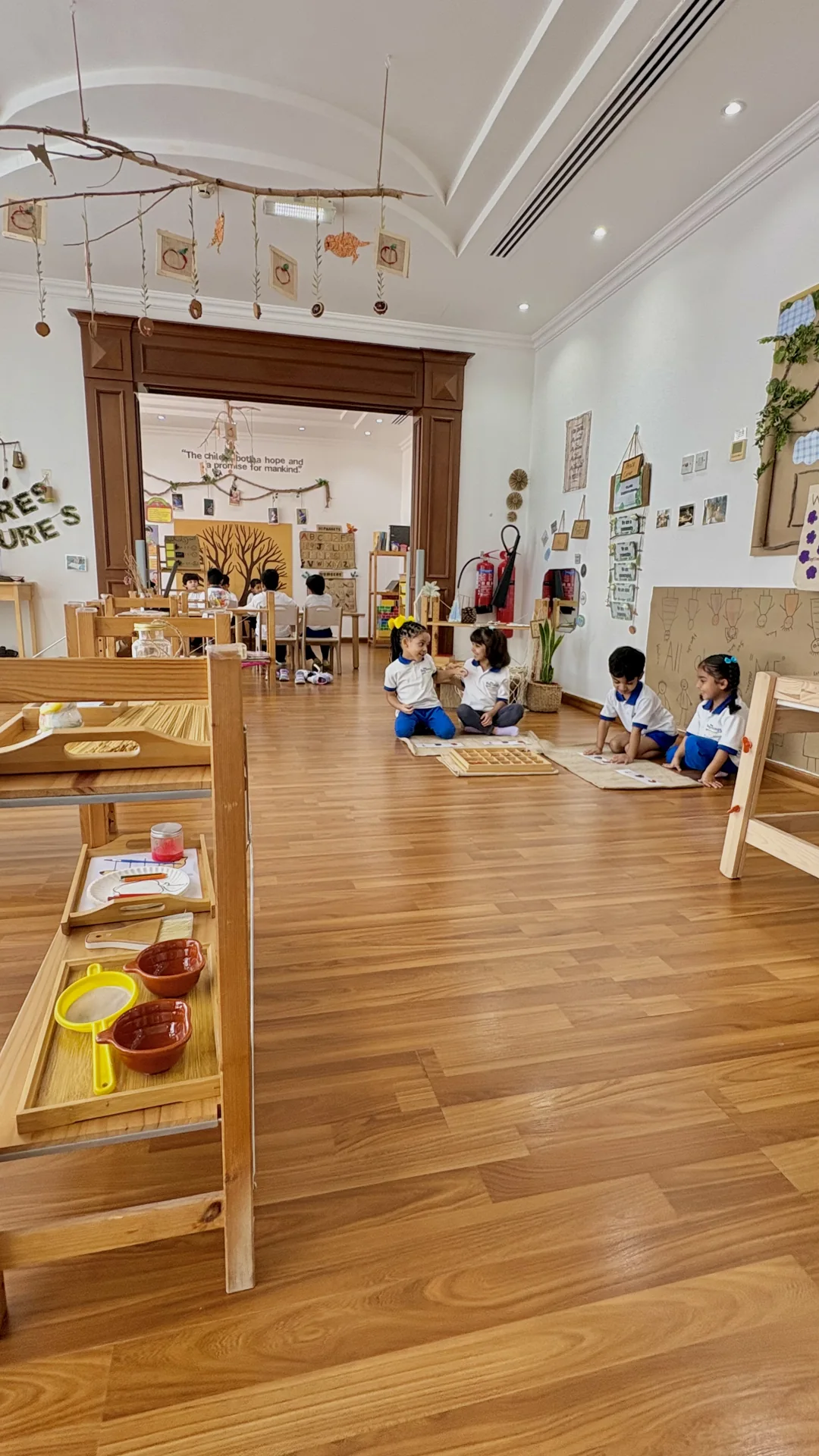 Prepared classroom and work cycle at Beginnings Forest Montessori in Muhaisnah, Dubai.